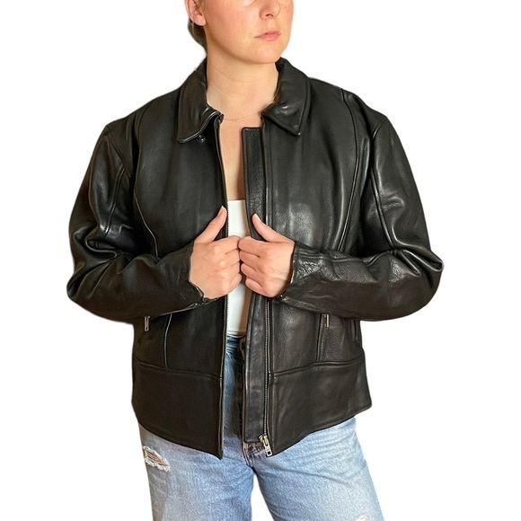 PRO RIDER HEAVY LEATHER BLACK ZIP UP VEST INSERT MOTORCYCLE MOTO BIKER JACKET - Picture 1 of 16